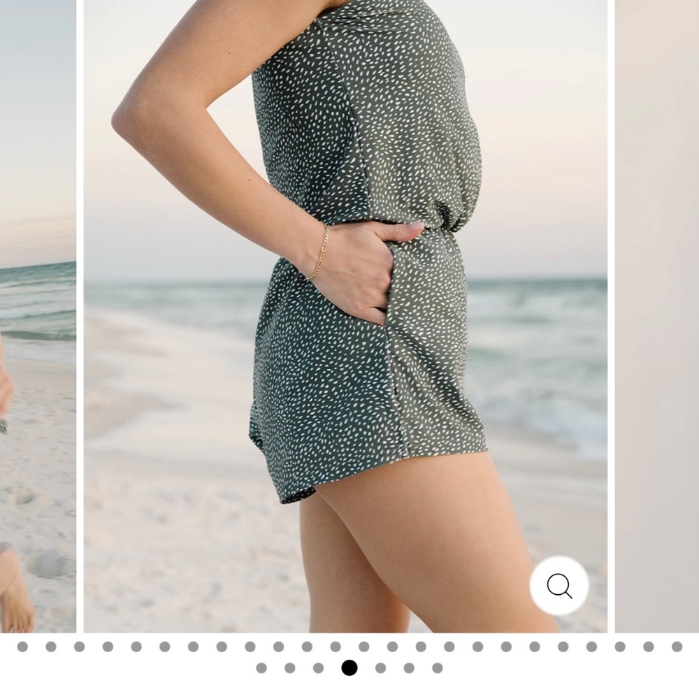 Women’s Honey Mark Sage Swim Romper, Size M - Picture 2 of 7